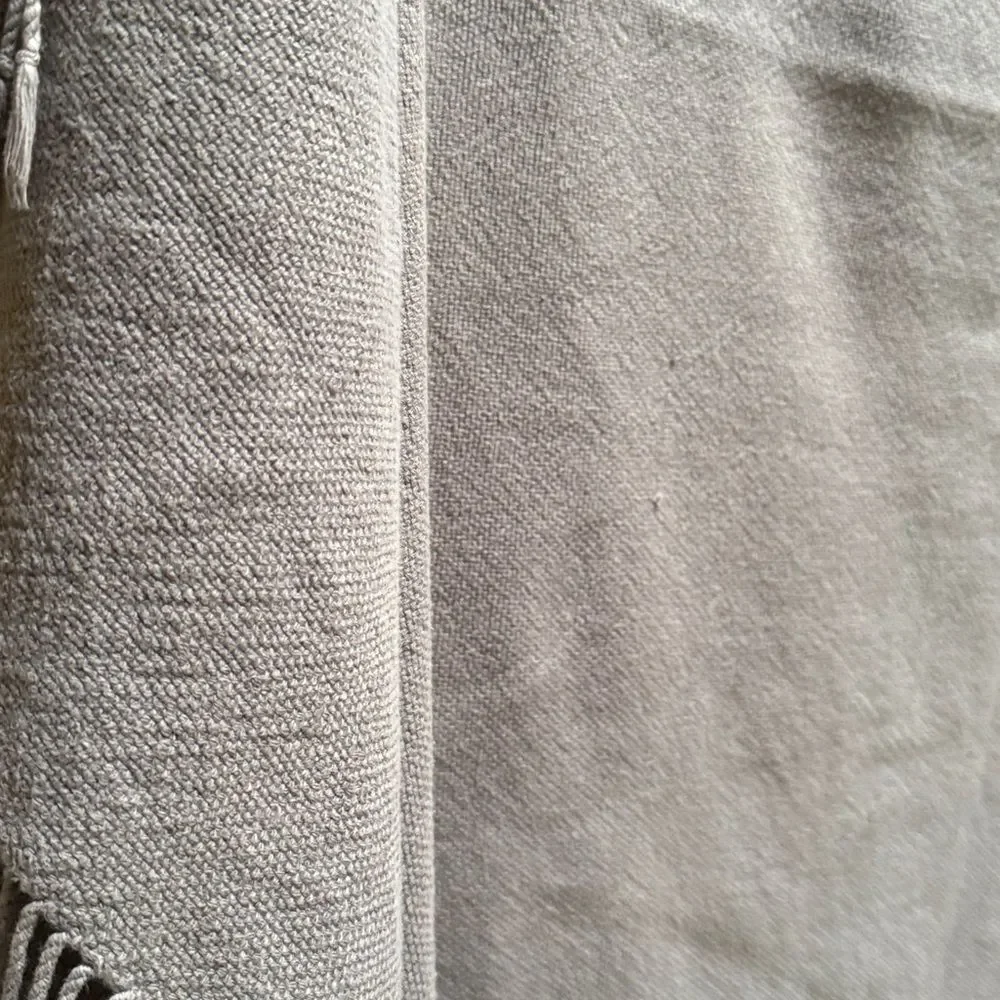 Restoration Hardware Stonewashed Brushed Cotton Fringe Throw